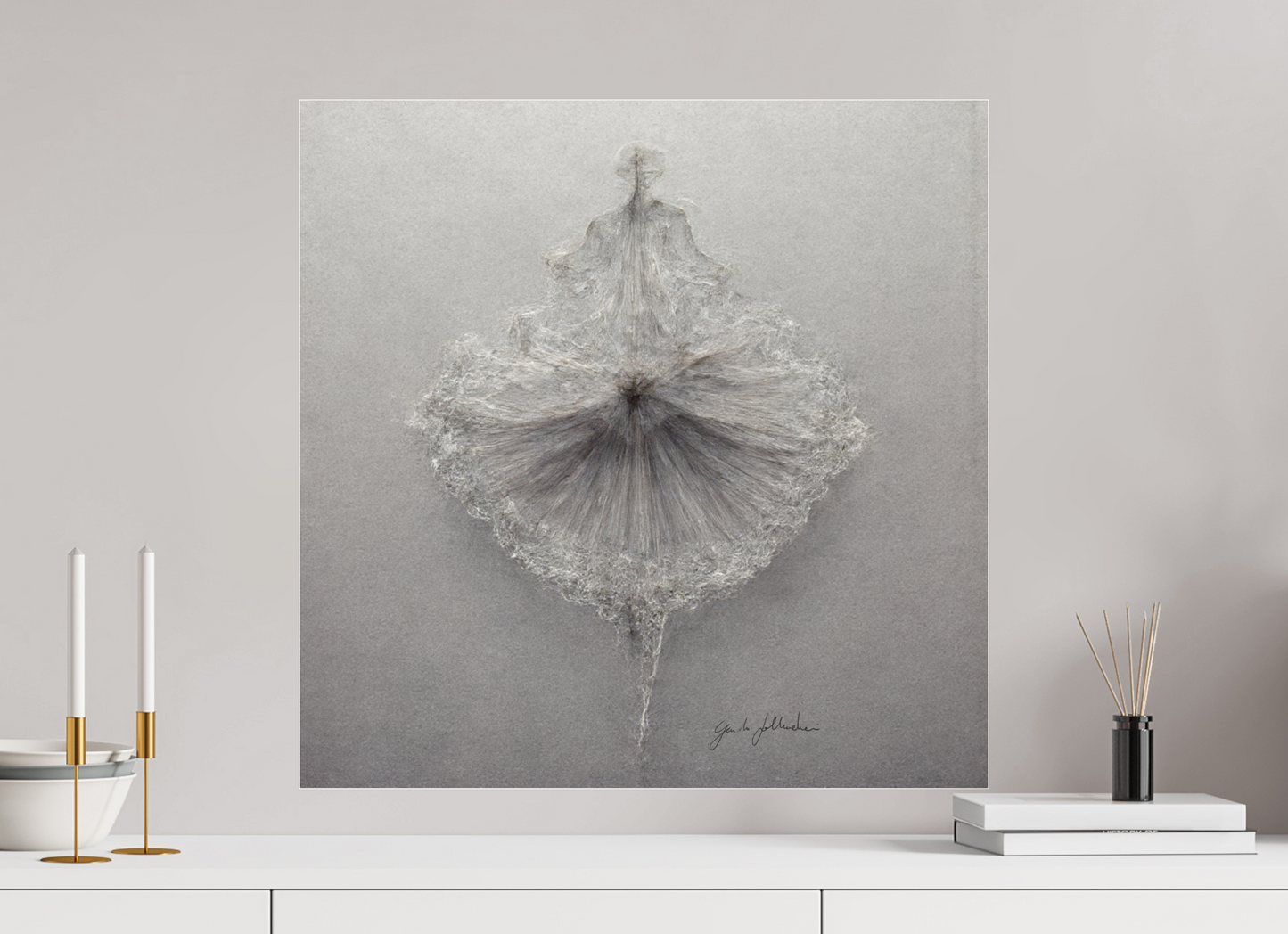60 x 60 cm, acrylic glass 2mm noframe Pentimento XXI — Silverpoint
