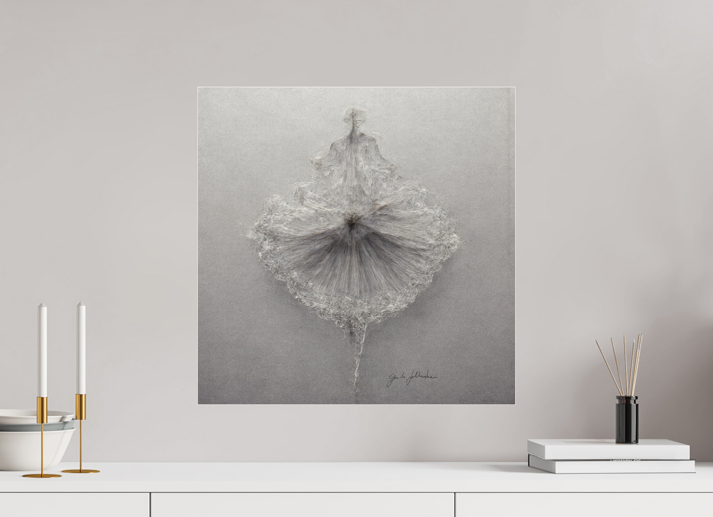 50 x 50 cm, acrylic glass 2mm noframe Pentimento XXI — Silverpoint