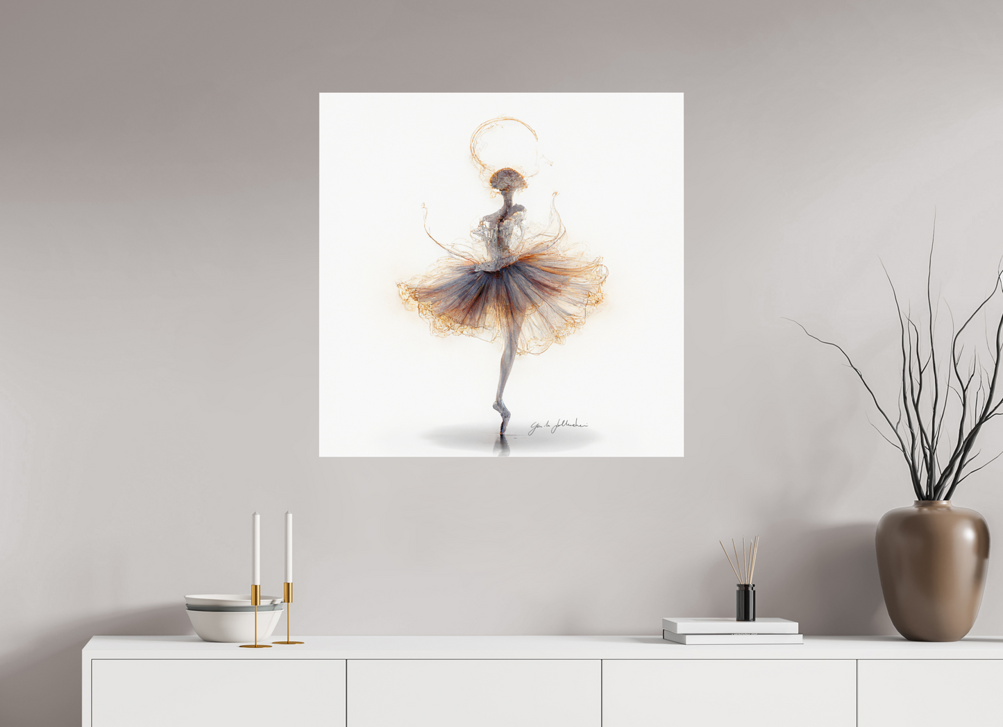 80 x 80 cm, acrylic glass 2mm noframe Pentimento XIX — The Ink Dancer